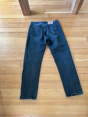 Vintage Levi’s 501 90s for women washed black straight leg made in Canada